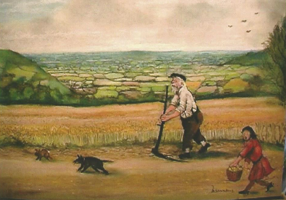 A painting of scything