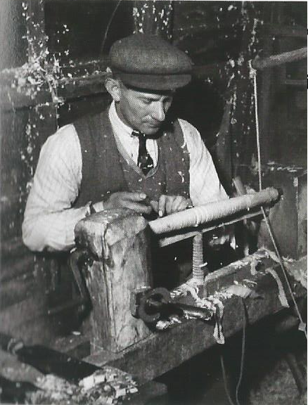 Turning a chair leg on a pole lathe