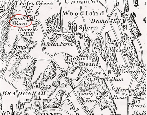 18th Century map of Coomb farm