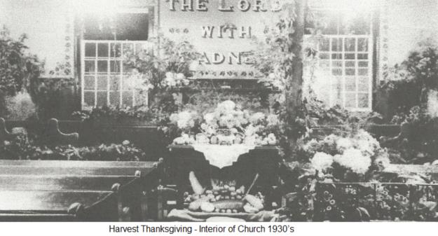 Harvest Thanksgiving - Interior of Church 1930's