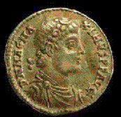 Gold 'Solidus' of Magnus 	Maximus