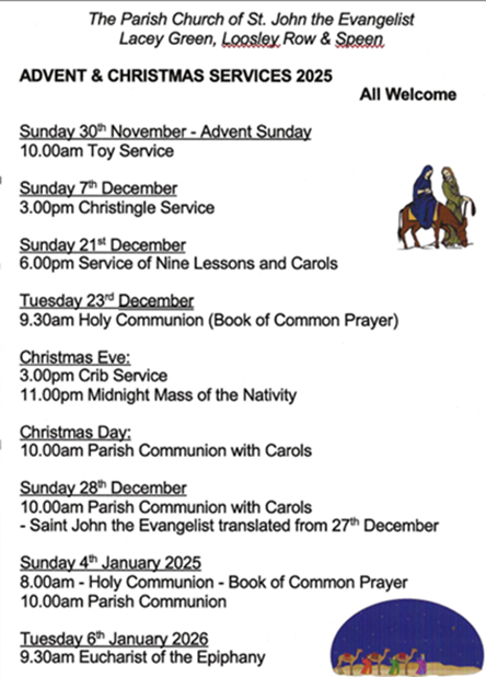 Church Xmas Services 2025